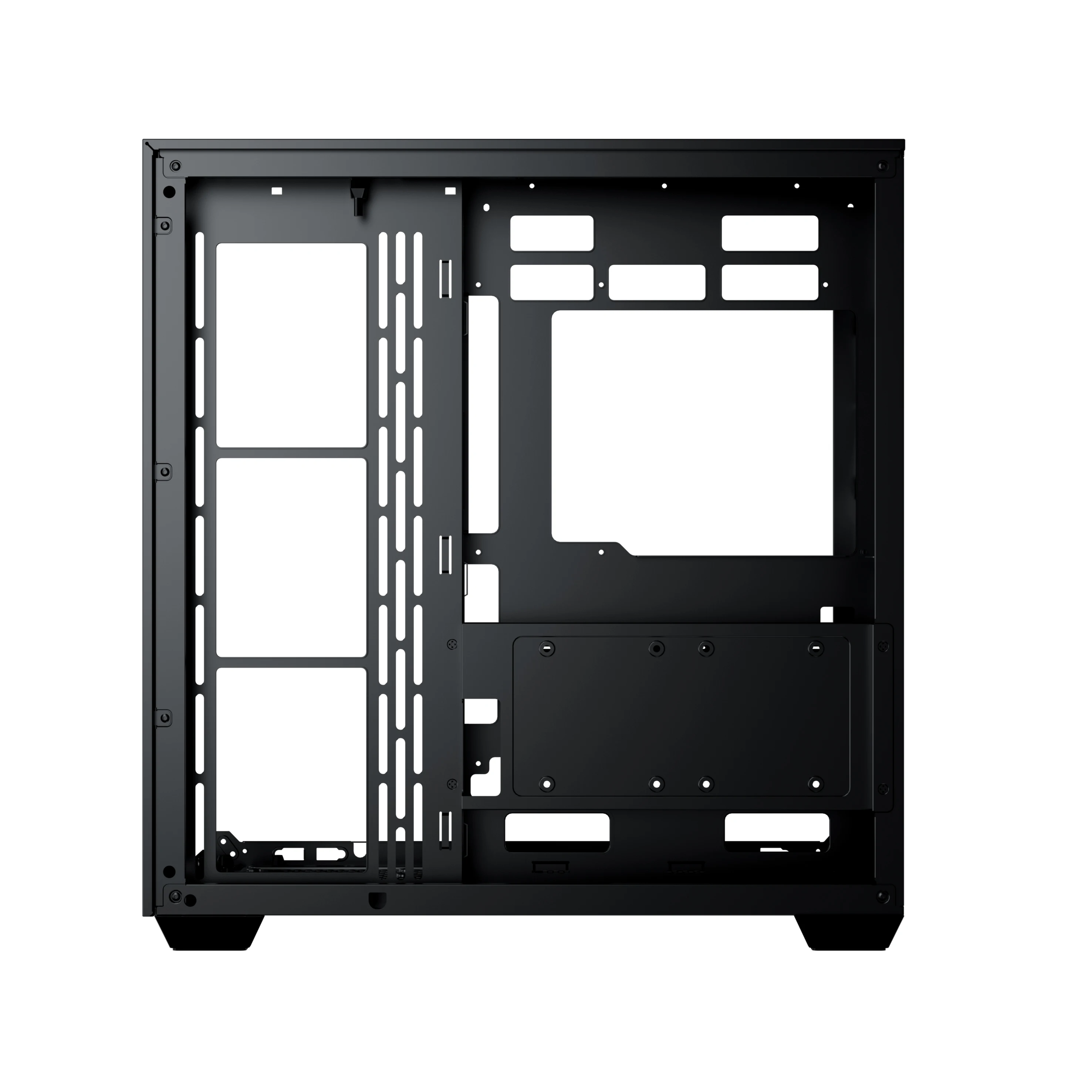 XIGMATEK Vqua V 블랙/화이트 섀시 삼면 프레임리스 강화유리 호스트 ATX/M-ATX 메인보드 지원 타입-C+USB3.0x2