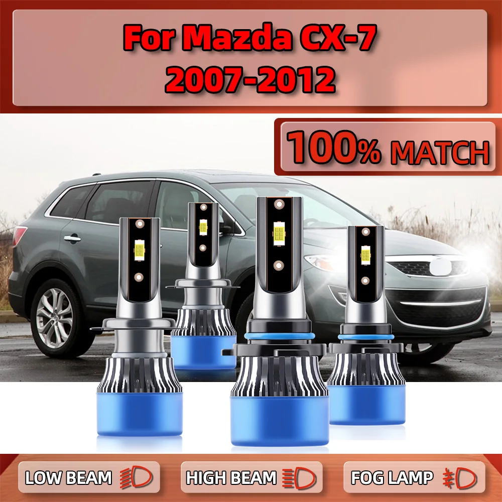 

40000LM Super Bright LED Headlight Bulbs H7 9005 HB3 High Low Beam Auto Lamps 6000K For Mazda CX-7 2007 2008 2009 2010 2011 2012