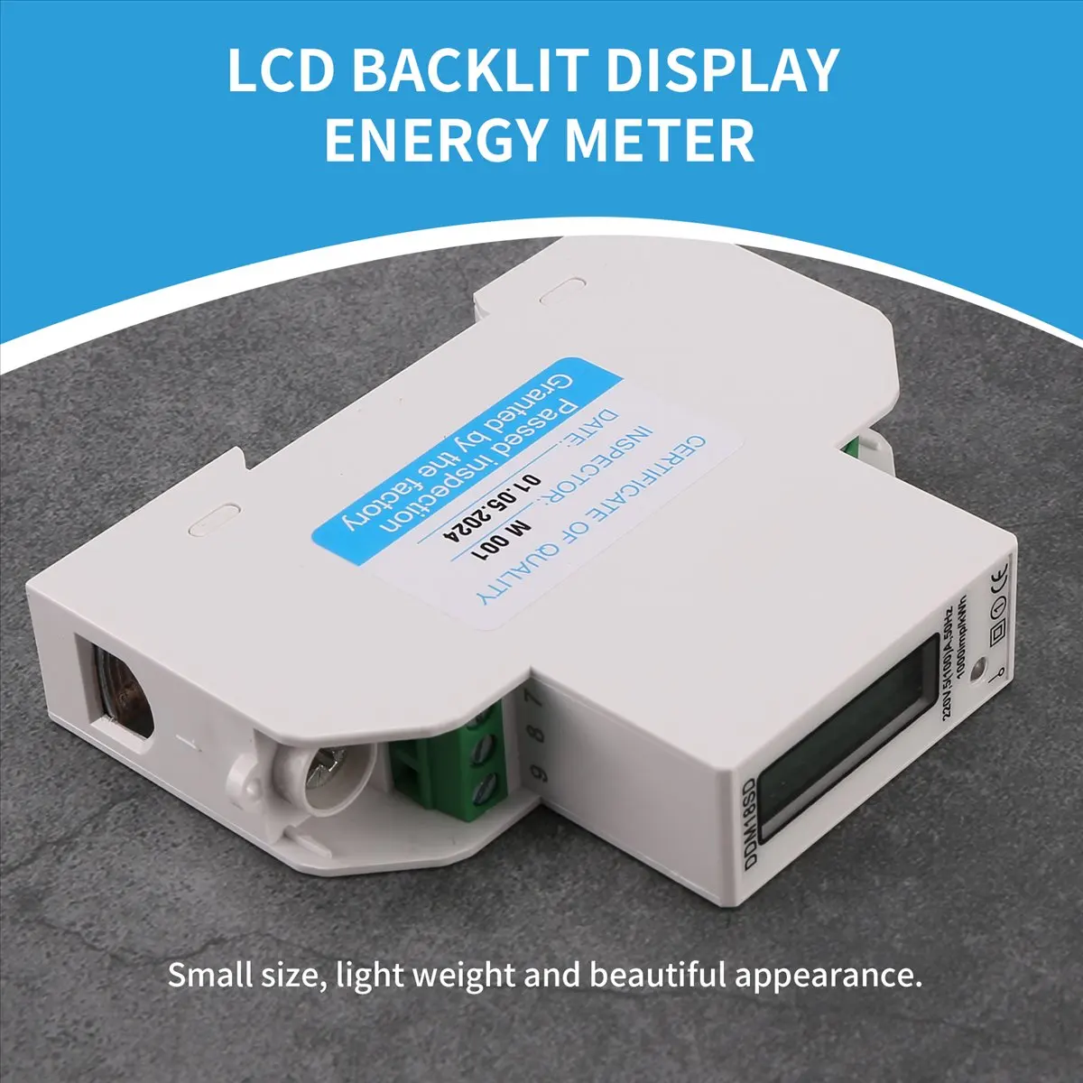 T81C 5-100A 220V 에너지 미터 단상 RS485 MODBUS 프로토콜 LCD 백라이트 디스플레이 딘 레일 와트 미터 에너지 미터