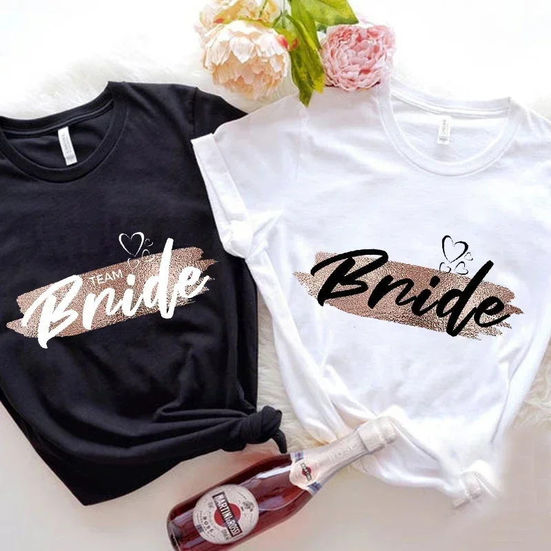 

Team Bride T Shirt Bachelorette Hen Party Tshirt Bridesmaid Bride Squad Shirt Engagement Wedding Party Tops Bridal Shower Tees