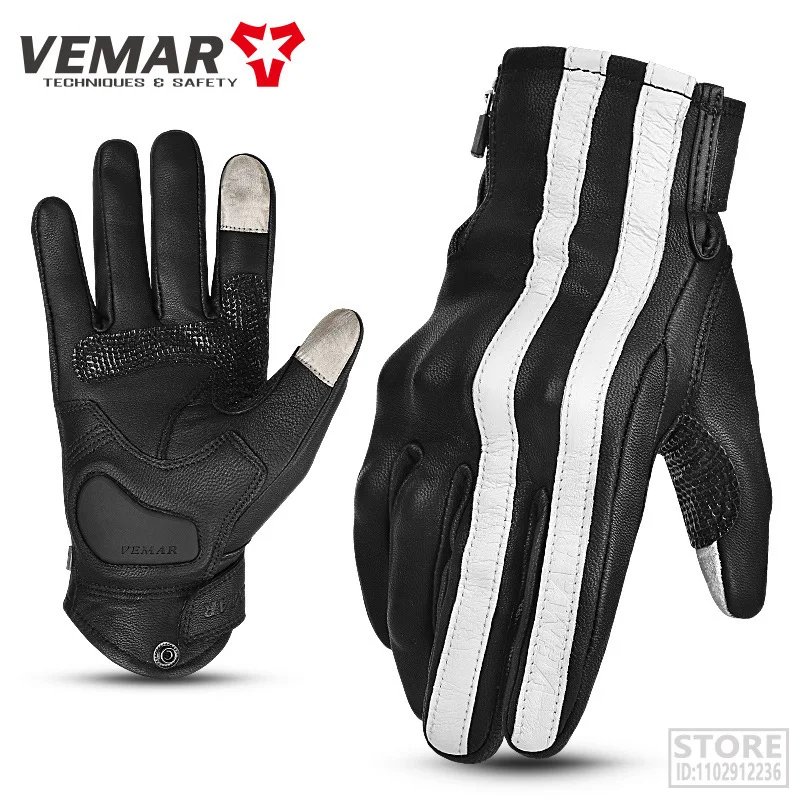 

Vemar Moto Cross Gloves Retro Guantes Motorcycle BMX Race MTB Bike Accessories Glove Motorcyclist Brown Luvas Gift For Men