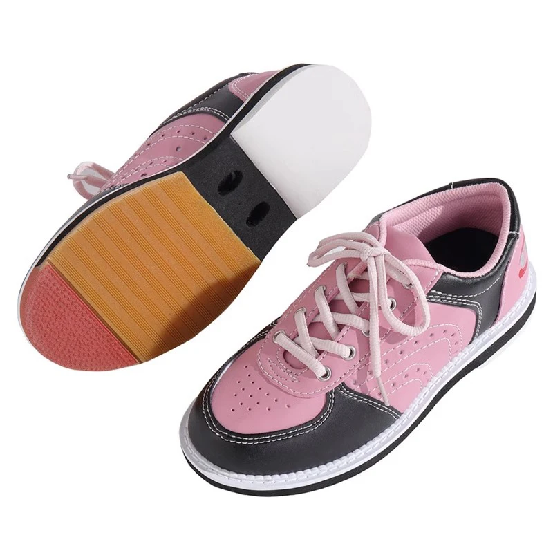 Professional Neutral Bowling Shoes Men's Professional Black Gray Anti-slip Leather Bowling Sneakers Women's
