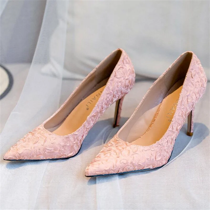 

New Sexy High Heels Women's Shoes stiletto Pointed Toe Shallow Mouth Pumps Professional Black Work Shoes Large Size 34~43