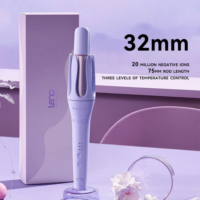 Lena LN-Z3S 32mm Automatic Hair Curler, Negative Ion, 3 Temperature Settings, 25s Fast Heating, Anti-Scald, Portable for Travel