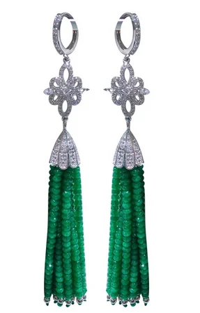 Hot sell European American styles natural green purple faced stone micro inlay zircon accessories earrings fashion jewelry