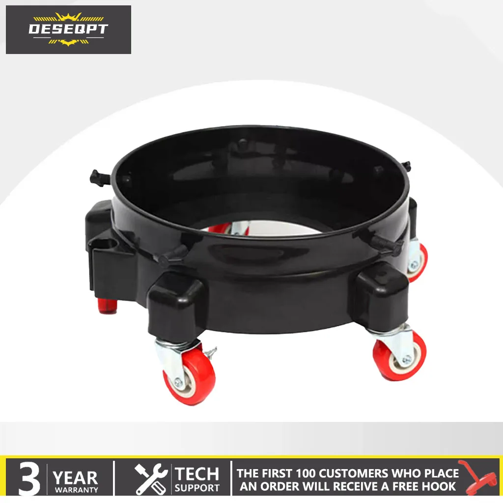 Car Washing Base with Wheels Easy Push Washing Roller Multifunctional Rolling Water Bucket Cart Detachable Rotating Wheel Cart