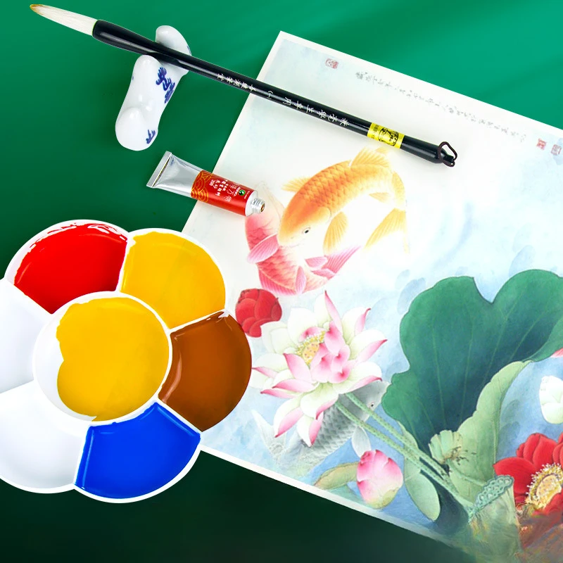 Single Color 5 Pieces Traditional Chinese Painting Pigment Set 24 Color 9ml Mineral Oil Paint Student Drawing DIy Art Supplies