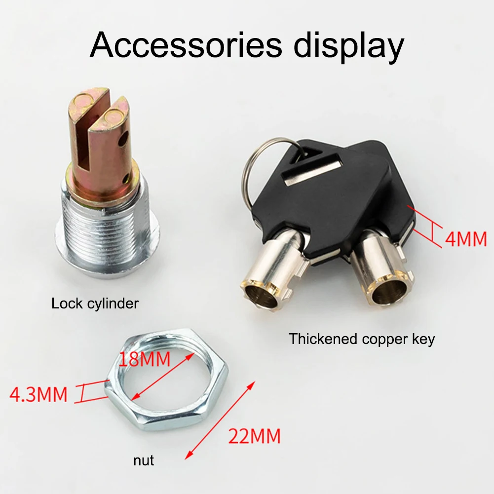 Tool Box Cabinet Zinc Alloy Cam Lock Game Console Toy Vending School Locker Fitness Box Cam Lock Home Hardware Accessories