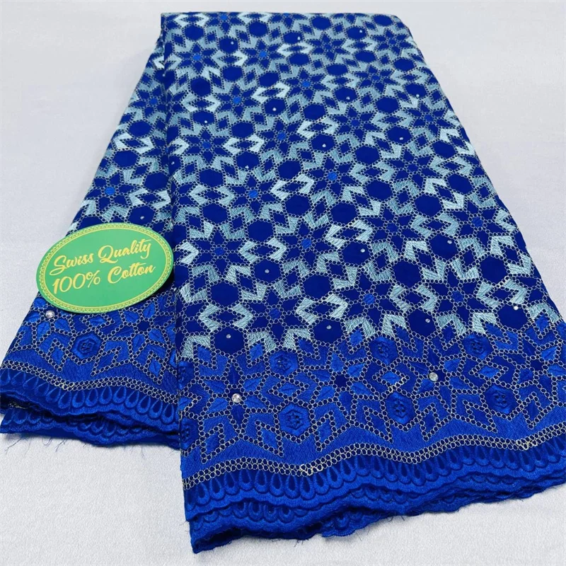 

5 yard Swiss lace fabric heavy beaded embroidery African 100% cotton fabrics Swiss voile lace popular Dubai style 9L082701