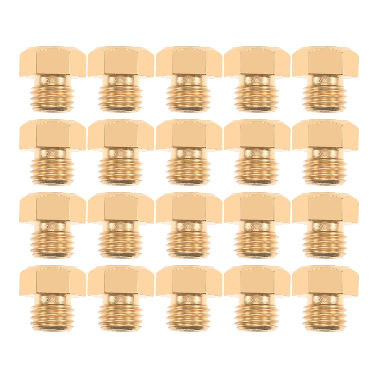 20pcs 1/4"-32unef Male Thread Brass Nozzle w/ 0.8mm Jet Hole for Propane Natural Gas Stove Grill Burner Nozzle Jets US Standard