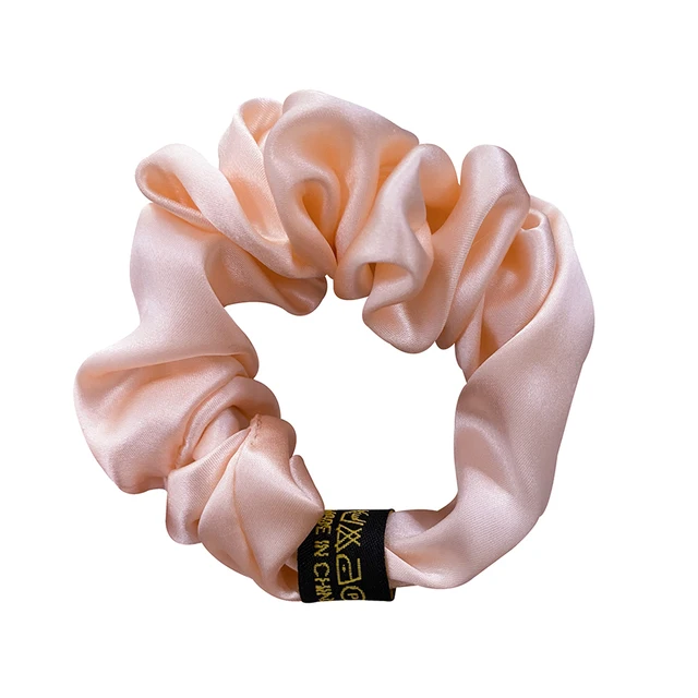 2021 New 100% Pure Mulberry Silk Large Tie Hair Silk Simple Pure Color Retro Hair Bands For Women Hair Tie Rope Accessories Girl Blood tooth color