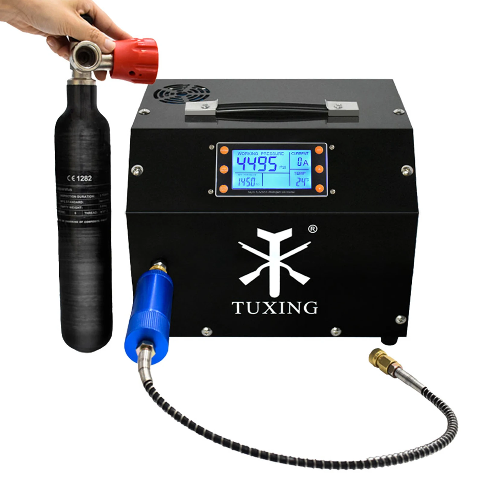 Tuxing 4500Psi 300Bar 30Mpa Pcp Légkompresszor Egyetlen Hengeres Kompresszor Dugattyú És Toló