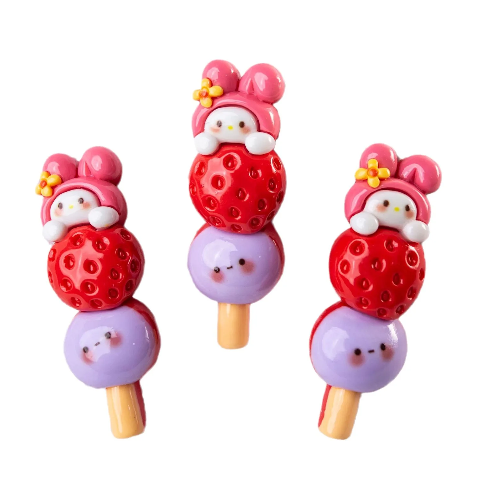 2pcs sanrio 수지 플랫 백 카보 숑 쥬얼리 만들기 diy scrapbooking embellishments 수지 점액 매력 공예 용품