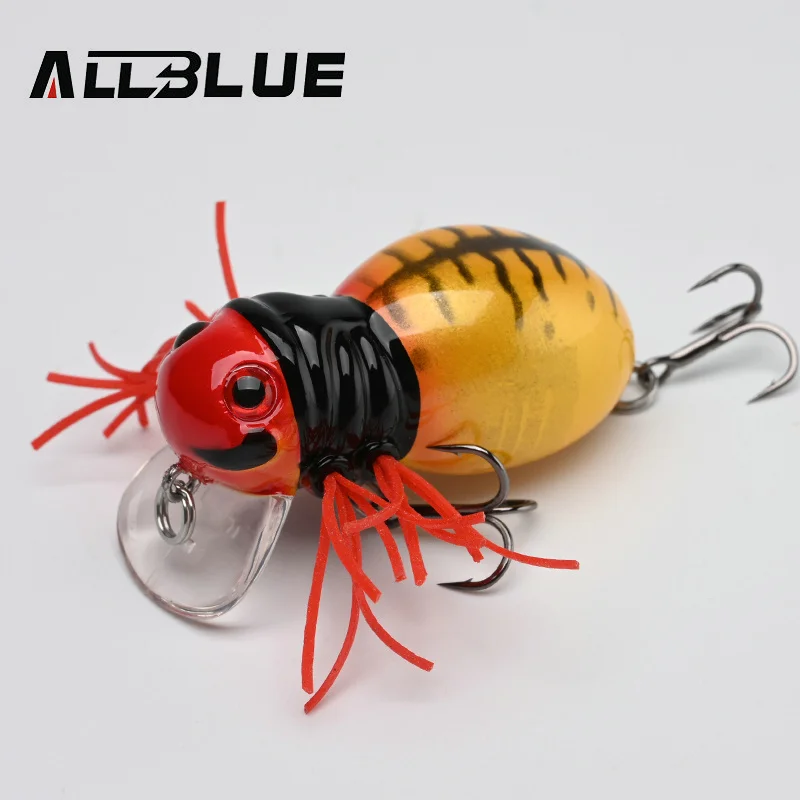 ALLBLUE FATSO SPIDER Topwater Shallow Crankbait 41MM 6.2G Rolling Insect Fishing  Lure Wobbler Bait Freshwater Bass Pike Tackle