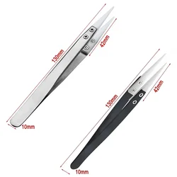 Premium Anti-Static Insulated Ceramic Tweezers with Stainless Steel - 2 PCS-Straight Head