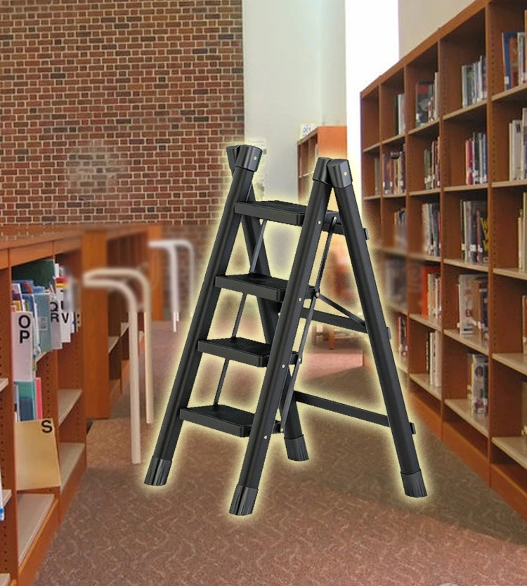 Folding Step Stool Library Folding Ladder Portable Step Stool Foldable House Ladder For Home Thickened Stairs