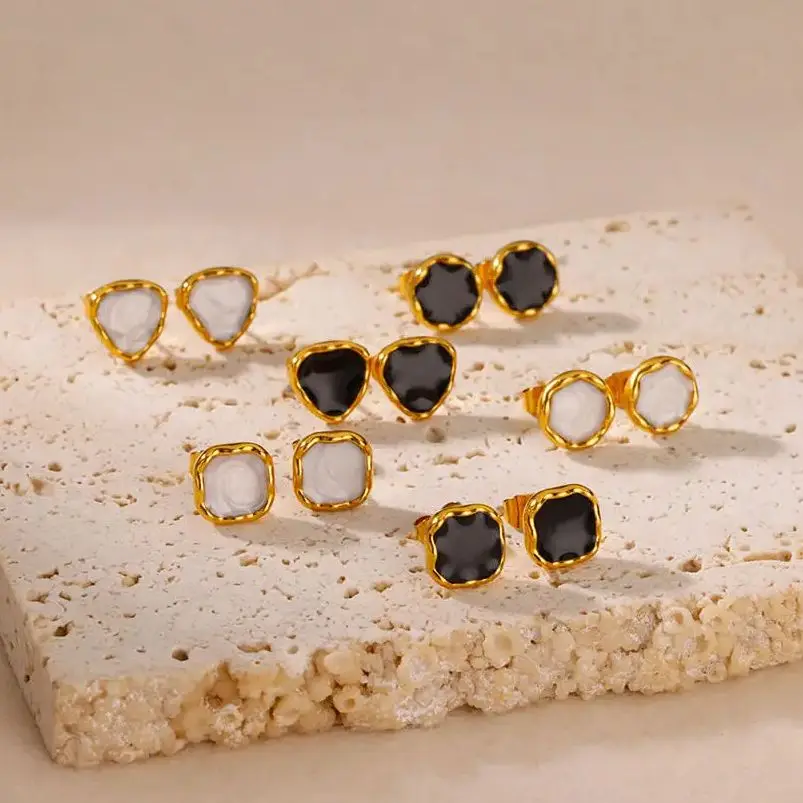 Stainless Steel Geometric Earrings for Women Gold Color
