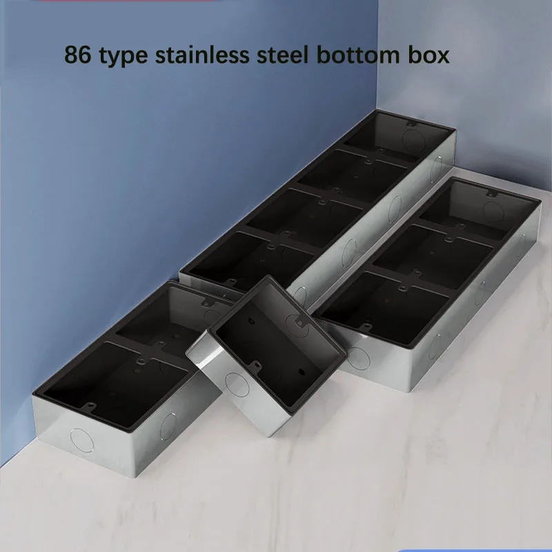 Tipo 86 Scatola Di Giunzione Per Interruttore A Parete Universale A Montaggio Superficiale Scatola Di Metallo Con Pulsante A Pannello In Acciaio Inoss