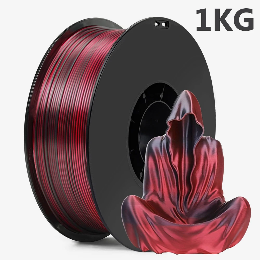 3D Printer PLA Filament Silk 1.75mm blue red Two Color 250g 3D Printing Material Magic Dual Color Black Red Sublimation Duotone