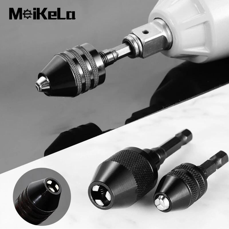 Drill Chuck Keyless Screwdriver Impact Driver Adaptor Electric Micro Motor Clamp Mini Chuck Fixture Hex Shank Drill Bits Adapter