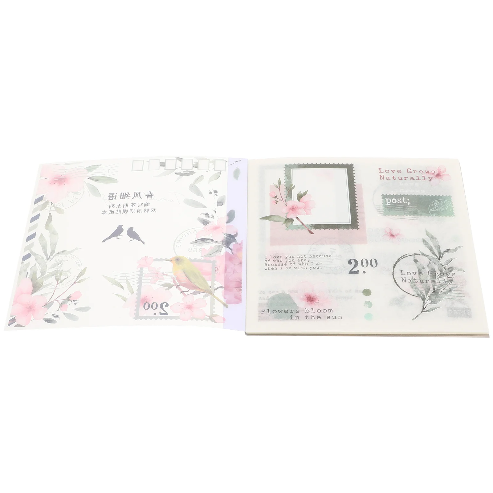 

20 Sheets Floral Scrapbooking Supplies Stickers for Gold Decor Plants Kits Four Seasons