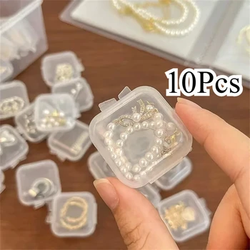 10 contenitori di plastica trasparenti piccoli contenitori di plastica anti-ossidazione porta gioielli trasparenti per perline orecchini a bottone collane anelli 1