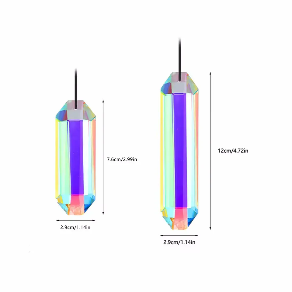 76/120mm Rainbow Reflection Crystal Suncatcher Faceted Glass Chandelier Prism Replacement Pendant Window Hanging Decor