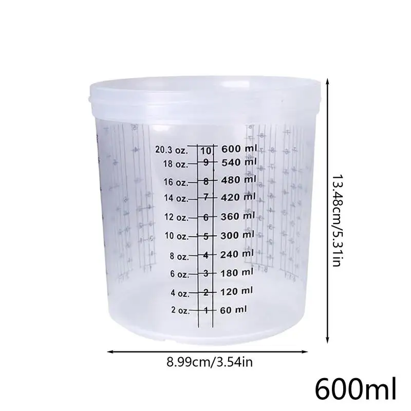 Paint Measuring Cups 10pcs Portable Paint Mixing Cups For Car Spraying Measuring With Lids Sprayer Cup Liners