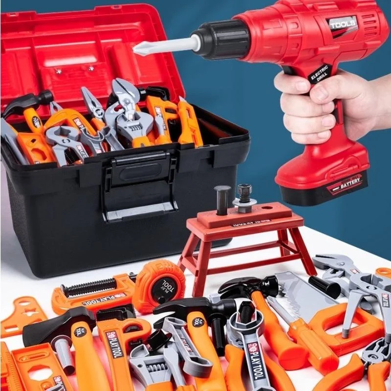 Children Toolbox Toy Boy Simulation Maintenance Electric Drill Platform Repair Baby Screw Assembly 2
