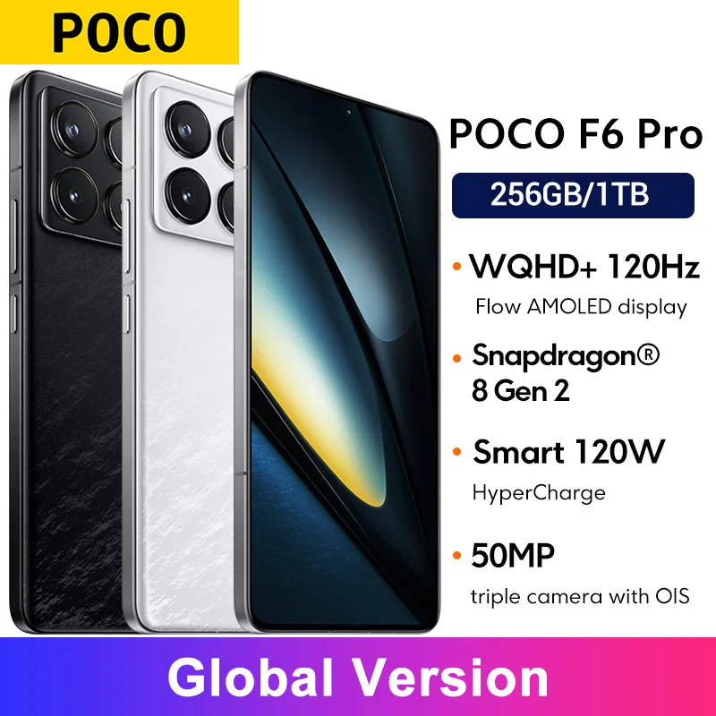XIAOMI POCO F6 Pro Smartphone 12GB+512GB, Snapdragon® 8 Gen 2, 120W
