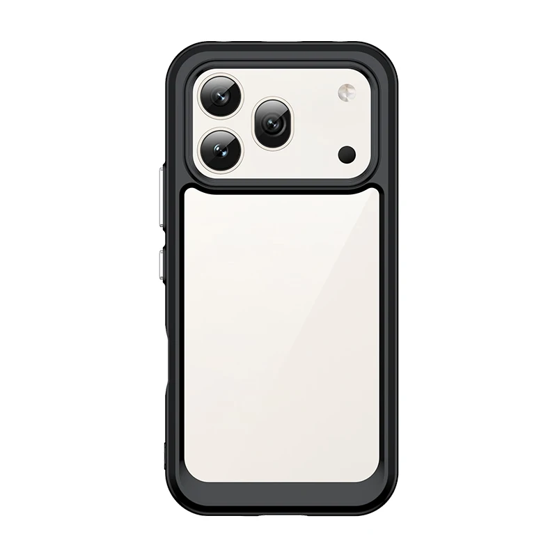 Transparent Hard PC Phone Case with Candy Color Frame & TPU Silicone Shockproof Bumper