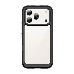 Custodia per telefono in PC trasparente con cornice color caramella e paraurti in silicone TPU antiurto