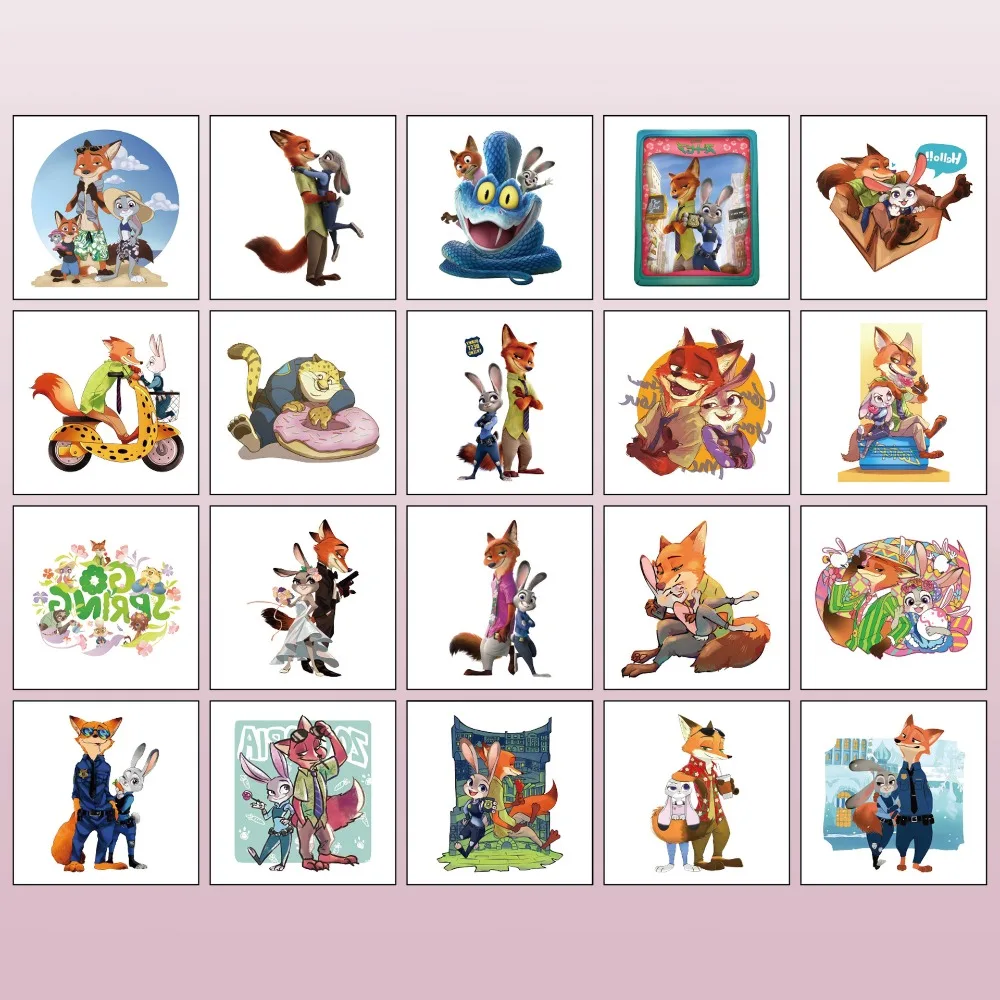 20 Stück Cartoon Zootopia 2 Aufkleber Kinder Cartoon-Sticker Lustige Mädchen Weihnachts-Dekorationsaufkleber Graffiti Geschenk Belohnungs-Aufkleber Spielzeug