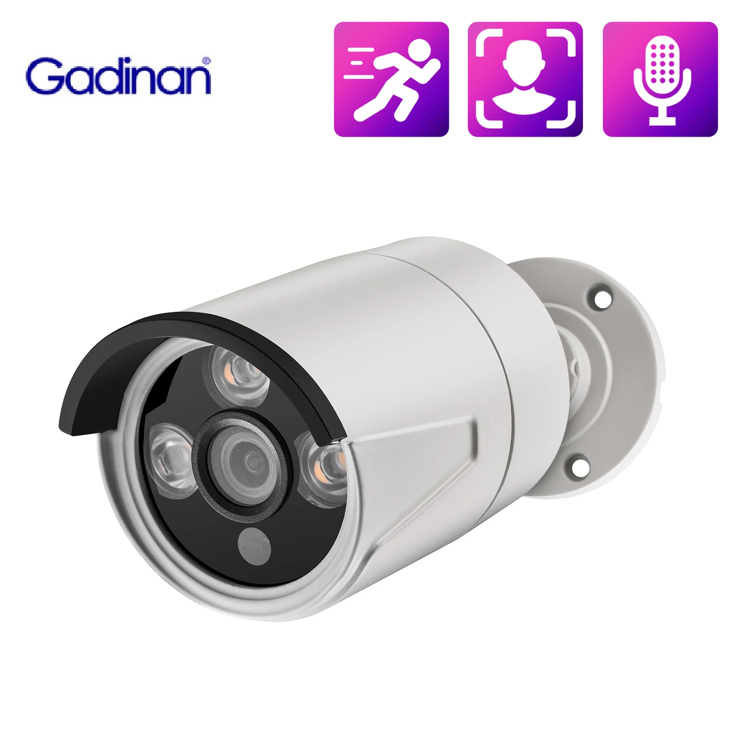 

Gadinan IP Face Detection Video Surveillance 5MP IP66 Waterproof Outdoor Video POE 48V Waterproof Surveillance Camera CCTV Camer