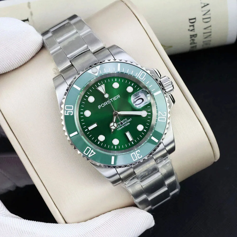 

PORSTIER 2023 NH35 Men's Watches Top Luxury Mechanical Watch For Men Automatic Date 40mm Submarine Sapphire Oyster Wristwatch