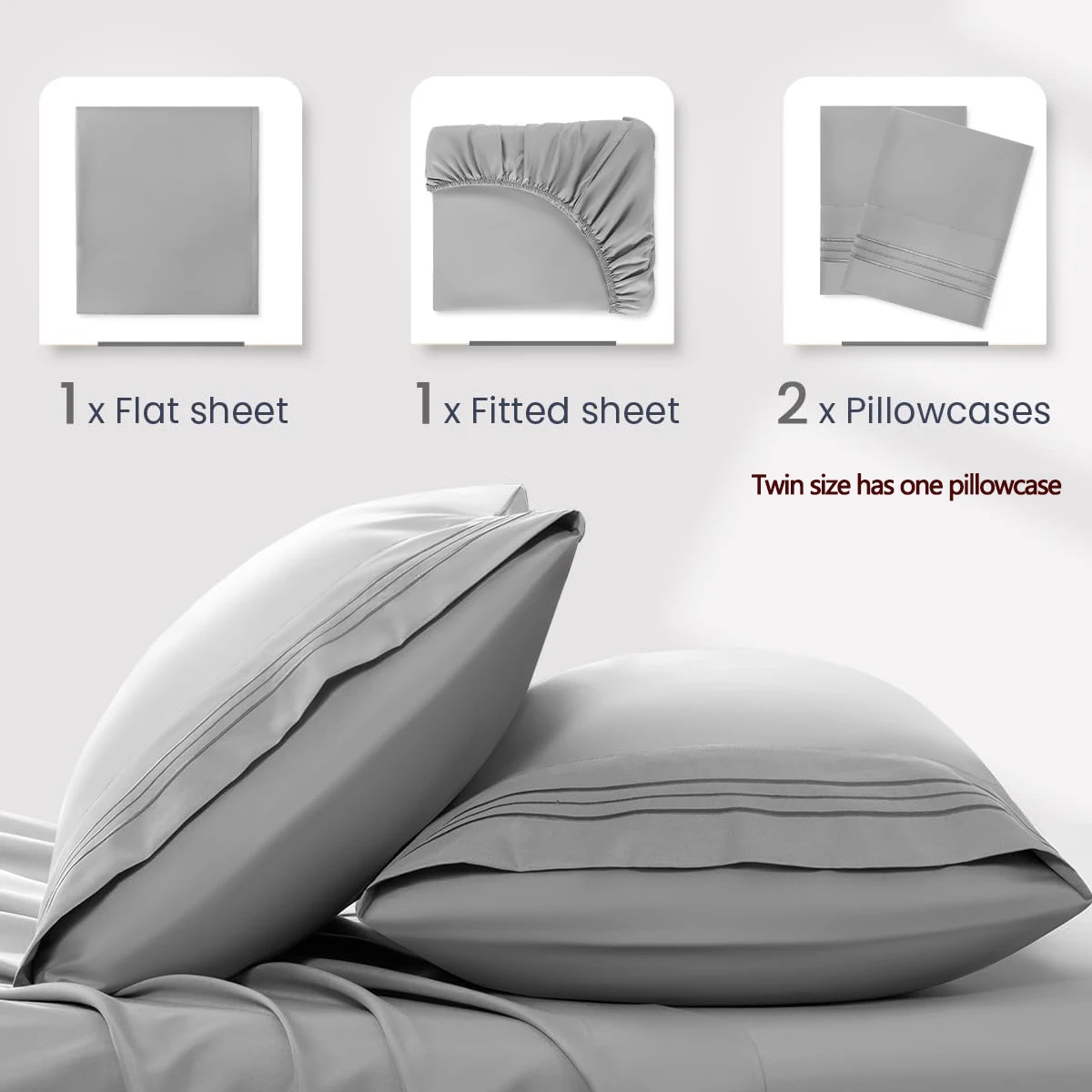 Luxury Cooling Double Bed Sheets Set - 4 Pieces: Fitted Sheet, Flat Sheet, and Pillowcases for King, Queen, Full Size - Image 4