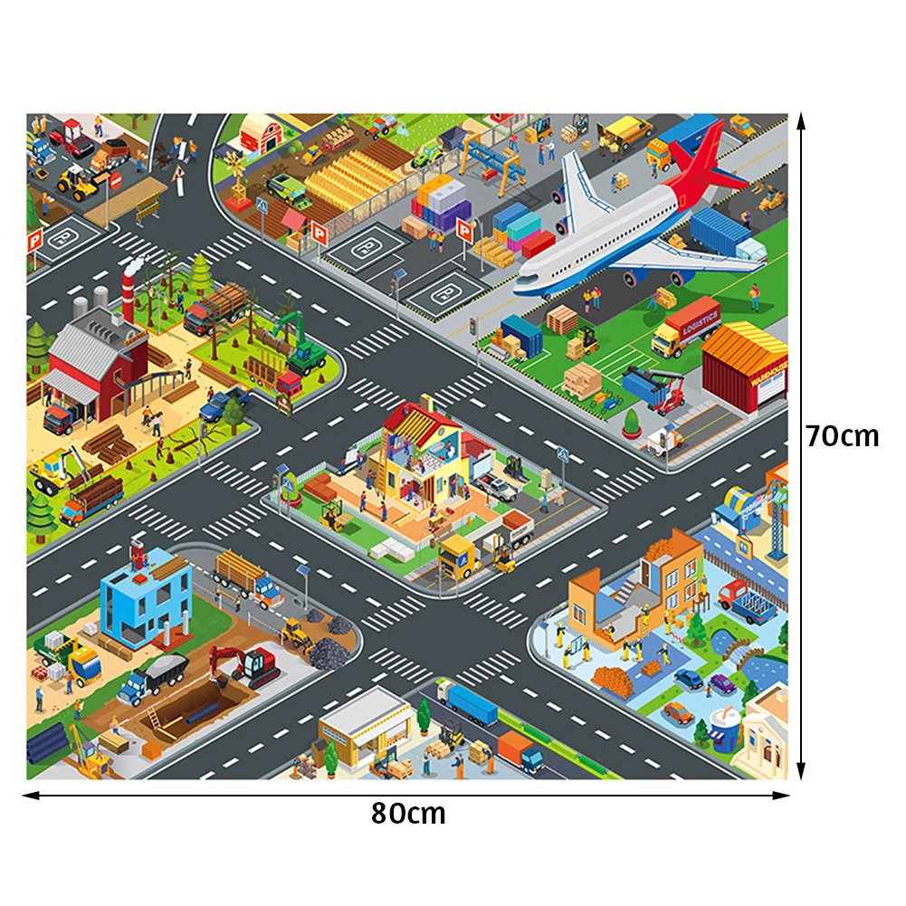 Baby Play Mat City Traffic Road Map Mat Carpet City Car Parking Lot Roadmap Traffic Signs Baby Climbing Playing Mat Game
