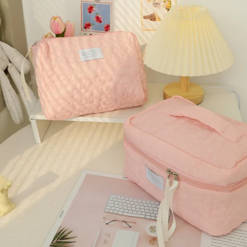 New Flower Pattern Women Makeup Bag Toiletries Cosmetic Organizer Zipper Bag Travel Wash Pouch Cosmetic Bag Female Make Up Bags 3