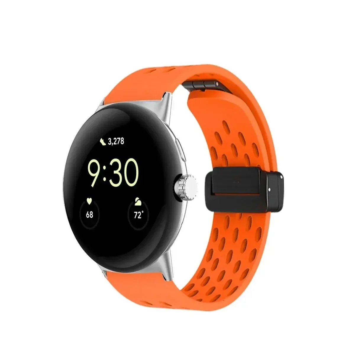 Silicone Magnetic Bracelet for Pixel Watch 41mm - Sporty Smartwatch Band Accessory