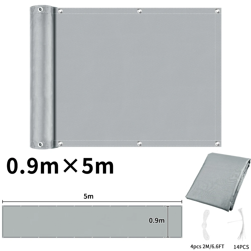 Waterproof UV-Protection Balcony Privacy and Sunshade Screen with Grommets