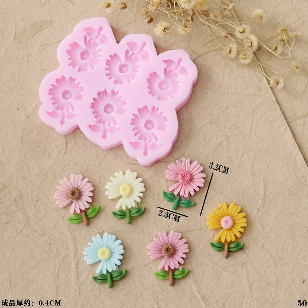 3D 9-Cavity Flower Silicone Mold – Sunflowers Design for Fondant, Candy, Chocolate, Cak... - SKU FSM01228 - UGI Packaging