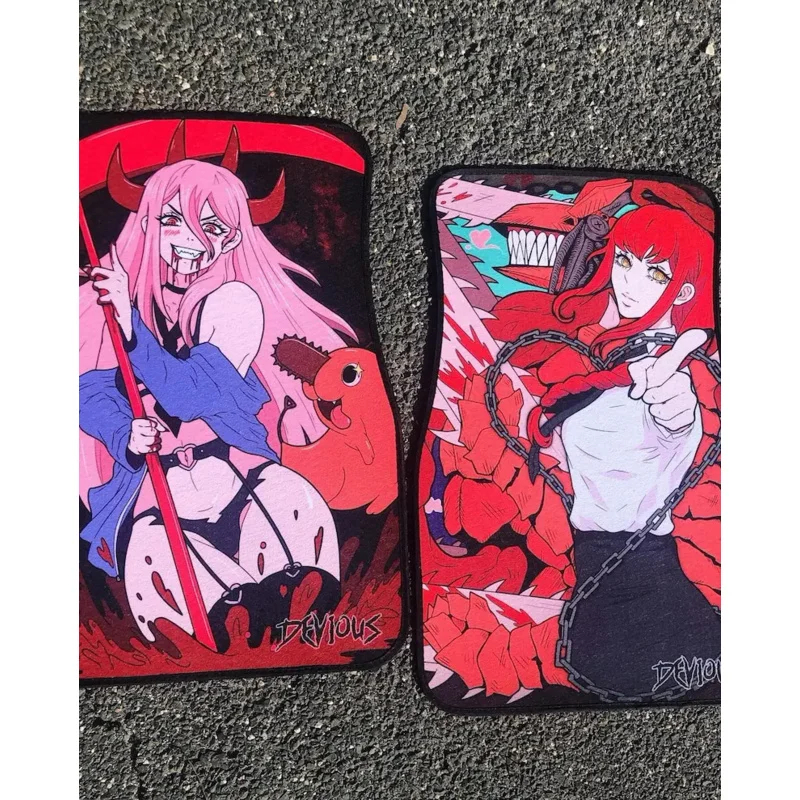 

Devil Waifu Car Mats Pink Anime Custom Car 4-Piece Pads Car Accessories