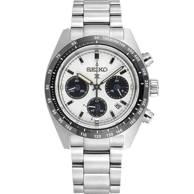 Новинка 2022 часы Seiko Panda многофункциональные кварцевые со стальным ремешком и