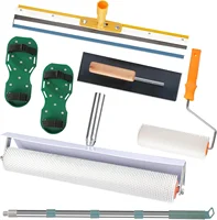 Kit, Floor Roller with Extension Bar and Splash Guard, Shoe with Spikes, Epoxy Flooring Tool, Stainless Steel Trowel, Self Level 1