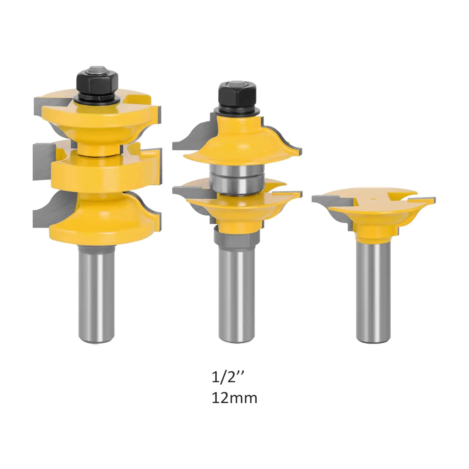 

3Pcs Router Bit Woodworking Milling Cutter for Particle Board Lock Tenon Milling Cutter Door Solid Wood Woodworking