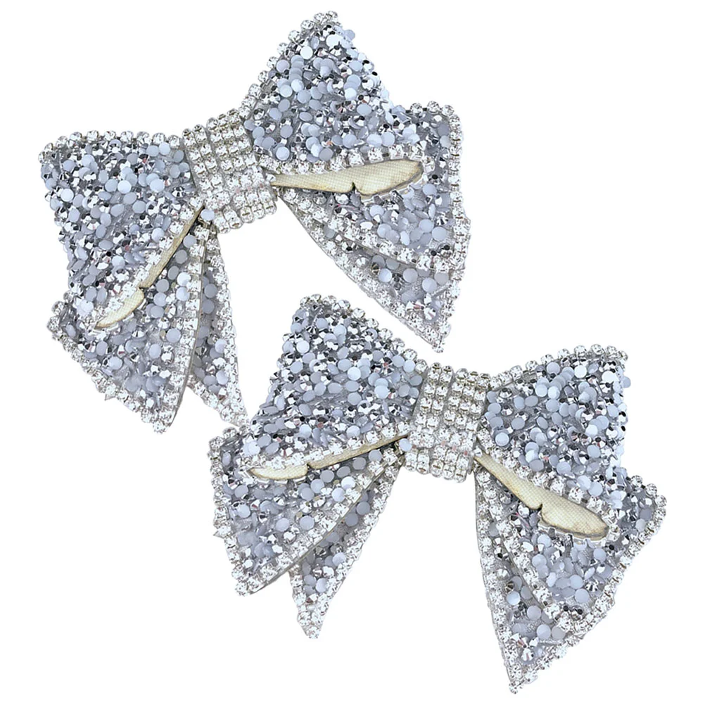 

2 Pcs Handmade Resin Diamond Shoe Accessories for Women Bow Charms Flower Shoes Jewelry Drill Decors