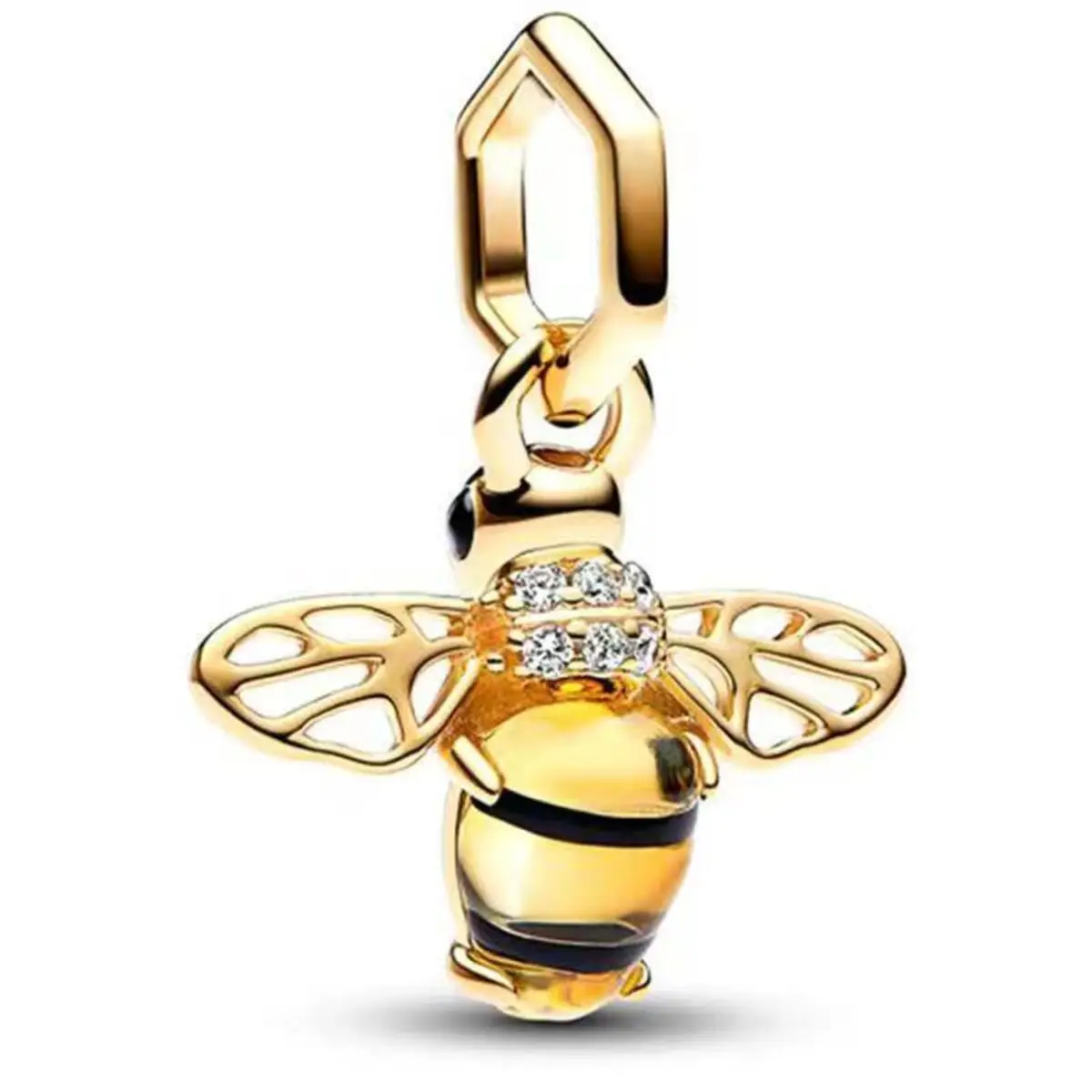 DIY Bee Charm 4.5mm Silver Plated Pendant Creative Jewelry Making Supplies for Pandora Bracelet