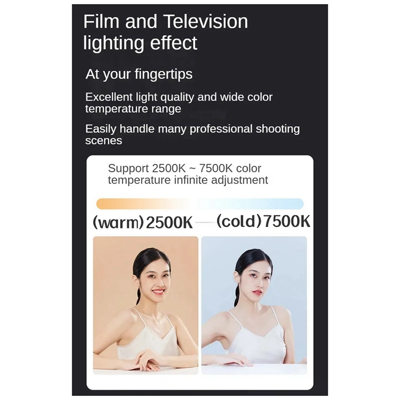 NEW 80W LED Video Light Bi-Color COB Photographic Studio Light 2500K-6500K 10000Mah For Video Livestreaming EU-PLUG