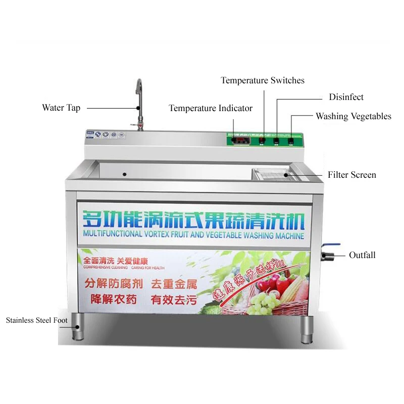 

Fruit Washing Machine Brush Vegetable Washer Industrial Automatic High Pressure Washer