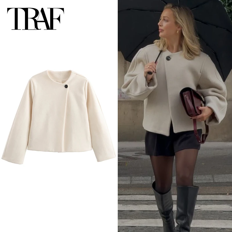 Women'S Jacket Coat Tweed Cropped Jacket New In Outerwears Autumn Winter Crop Jacket Woman Long Sleeve Elegant Short Coats main image 1